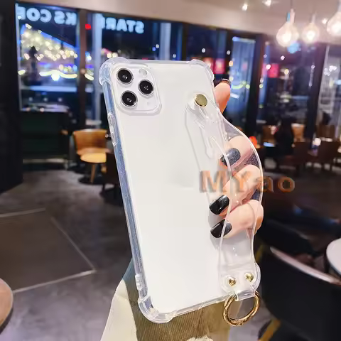 Shockproof Clear Wrist Strap Holder Case for Google Pixel 2 3A 3 4A 4 XL 5 Phone Cover For Pixel 6 P