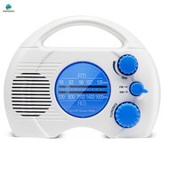 4-Level Shower Waterproof Radio AM FM Mini Radio Bathroom Radio with Plug-in Card
