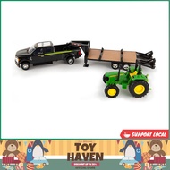 [sgstock] TOMY John Deere Tractor & Ford Pickup with Gooseneck Trailer & John Deere Big Farm Interac