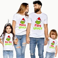 Ready Stock Cute Grinch Family T shirt Merry Christmas TShirt for kids and Adult 100% Cotton Short S