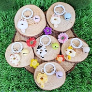 GANTUNGAN Cat Keychain Donut Mini Bell Cat Keychain Cat Keyring Bell Cat Keychain