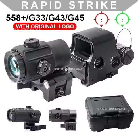 Tactical 558 EXPS2-2 Holographic Red Dot Sight G43/G45/G33 3X 5X Magnifier HHS Hybrid Rifle Sightsco