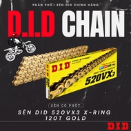 XRING DID 520VX3 Yellow 120-eye Seal Chain for genuine PKL motorbikes.