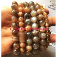 Natural Sunstone Arusha Black Gold Skeletal Lulutong Crystal Bracelet