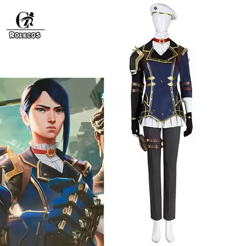 ROLECOS Game LOL Arcane Season 2 Caitlyn Cosplay Costume Arcane Caitlyn Cosplay Costume Halloween Wo