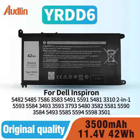YRDD6 1VX1H Battery for Dell Inspiron 5482 5485 7586 3583 5491 5591 3310 2-in-1 5593 5584 3493 5480 