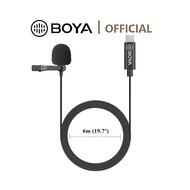 BOYA BY-M3 Type-C Lavalier Lapel Microphone Clip-on Mic for Smartphones USB-C Android Tablet Laptop Devices YouTube Video Recording with 6m Cable Plug and Play