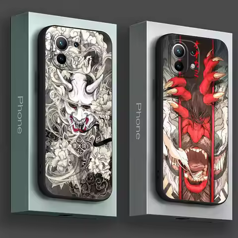 Samurai Hannya Mask Tattoo Case For Poco X6 X7 X8 M7 M8 F7 Pro Max For Xiaomi 17T PRO 11T 12T 13T 14