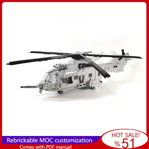 1228Pcs MOC Air rescue H225M Caracal Transport Helicopter Model DIY Assembled Educational Creative F
