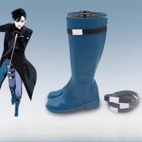 IDS3Anime Alien Stage Ivan Costume Shoes Black Sorrow Cosplay Boots TT'1