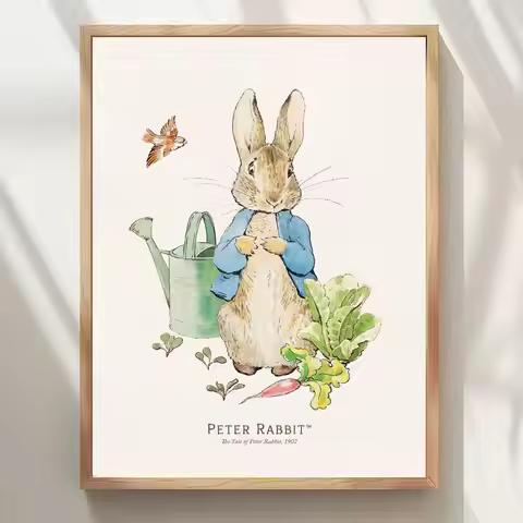 1pc Peter Rabbit Illustration Poster High Quality Print Waterproof Wall Art Sticker For Bar Living R