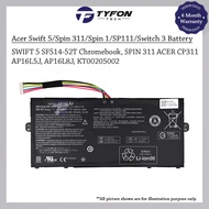 Acer Swift 5/Spin 311/Spin 1/SP111/Switch 3/TravelMate X514/Chromebook CB311 Compatible Laptop Batte