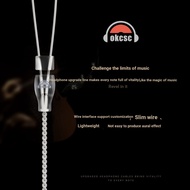 OKCSC Suitable for A2 ER4SR IE8 IE40 Q 0.78 IPX Earphone Thin Line Audio Cable 2.5mm
