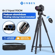 INBEX 170CM Tripod kamera SLR tripod mikro kamera tunggal braket paduan aluminium profesional cocok untuk braket siaran langsung Canon Nikon Sony