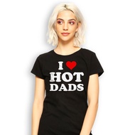2024 waffle gift for friends I Love Hot Dads T-shirt Funny Red Heart Love Dads T-shirt, Hot Dads Shi
