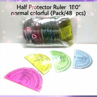 Half Protector Ruler  180° normal colorful (Pack/48  pcs)
