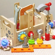 木製早教百變拆裝螺母手提工具箱幼兒童擰螺絲維修工具臺益智玩具