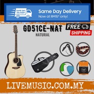 Takamine GD51CE Solid Spruce Top Dreadnought Cutaway Semi Acoustic Guitar with TP-4TD - Natural (GD5