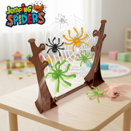 Interactive Halloween Spider Web Game with Slingshot Spiders, Family Fun Party Toy  Permainan Web La