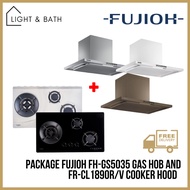[BUNDLE] FUJIOH FH-GS5035 Gas Hob And FR-CL1890R/V 900MM Chimmey Cooker Hood