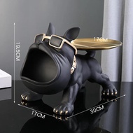 30cm Home Decor Bulldog Figurine Dog Statue Storage Box Animal Ornament Resin Craft Art Sculpture Fi