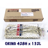 RK CHAIN TAKASAGO 415 428 RANTAI RK ORING 132L MOTORCYCLE CHAIN RK JAPAN JEPUN RK O-RING GOLD CHAIN 