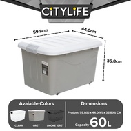 Citylife 60L Large Capacity Stackable Box Storage Container Box With Wheels - L X-6137