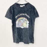 古著小馬寶莉短袖T卹，獨角獸和彩虹圖案，淺灰色，小號