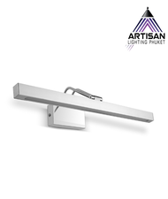 โคมไฟติดผนังรูปภาพ อลูมิเนียมโครเมียม + อะคริลิคโอปอล LED 8W สีขาว 2700k IP44 ขนาด 400x170x100 มม. (