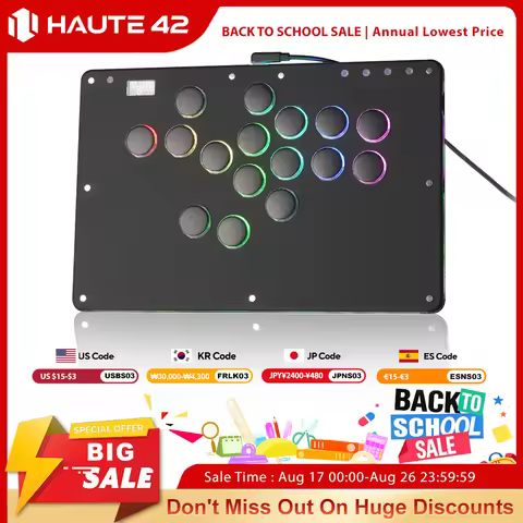 Haute42 Arcade Joystick Hitbox Leverless Arcade Controller For PC/ PS4/PS5 Hitbox Fightstick Leverle