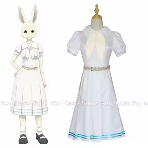 Unisex Anime Cos BEASTARS Haru Rabbit Short Sleeve Cosplay Costumes Halloween Christmas Party Sets U