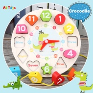 AliToys Digital Clock Building Blocks Educational Creative Shape Puzzle Anime Pattern Toys for Kids and Boys 1-3 Years Old Gift