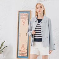 [CUMAR] Lachlan Sleeve Loose Long Jacket Blue Green