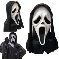 【Zaylily】Halloween Party Black V-shaped Mask Daily Halloween Horror Mask Ghost Festival Ghost Dance 