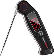 ThermoPro TP19 Waterproof Digital Meat Thermometer for Grilling with Ambidextrous Backlit & Thermoco
