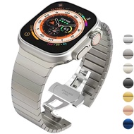 Luxury Titanium Color Band for Apple Watch Ultra 49mm 8 7 41 45mm Stainless Steel Strap for IWatch 6