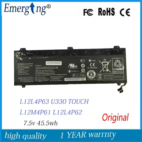 7.5V 45.5WH Original New Laptop Battery for Lenovo Ideapad U330 U330P U330T Series L12M4P61 L12L4P63
