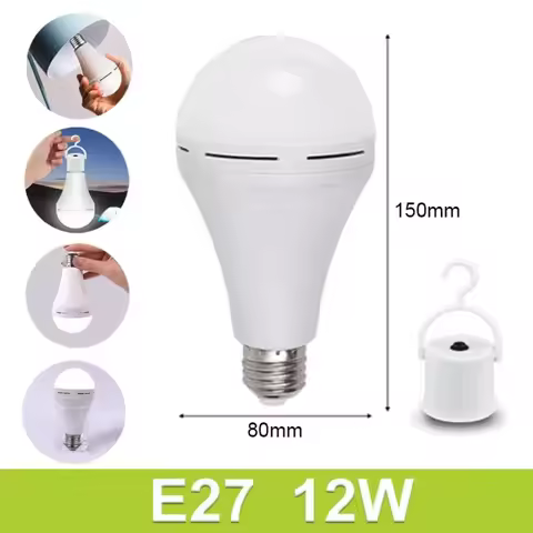 New 7W/9W/12W/15W Emergency Light Bulb E27 85-265V Rechargeable Bulb Portable Emergency Bulb Power F