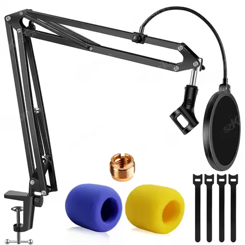 Microphone Stand Kit for Blue Yeti Adjustable Suspension Scissor Boom Arm for SM7B HyperX QuadCast A
