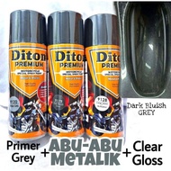 Pylox Diton Premium 400ml Primer Grey 9120 + Dark Bluish Grey 9179 + Clear 9128 Package, Glossy Meta
