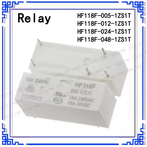 10Pcs/Lot HF118F Power Relay HF118F-005-1ZS1T HF118F-012-1ZS1T HF118F-024-1ZS1T HF118F-048-1ZS1T 5Pi