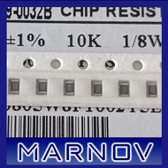100PCS SMD 0805 10K 1% Resistor