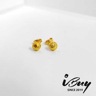 IBUY 916 Gold STAR ROUND EARSTUD Earring 22K (916)