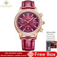 ✆✶₪100%[Asal rasmi] WISHDOIT Jam Tangan Perempuan Wanita Original Waterproof Ladies Watch Leather St