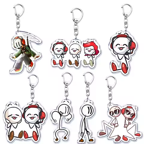 Game Henry Stickmin Charles Calvin Acrylic Keychains Keyring for Accessories Bag Pendant Key Chain R