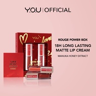 YOU Rouge Power Matte Lip Cream Loving Kit Bundle  | Matte Finish Tahan Lama Nourishing with Manuka Honey