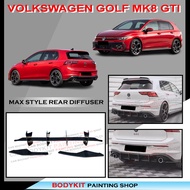 VOLKSWAGEN GOLF MK8 GTI MAX STYLE REAR BLADE DIFFUSER MATERIAL ABS (PIANO BLACK)