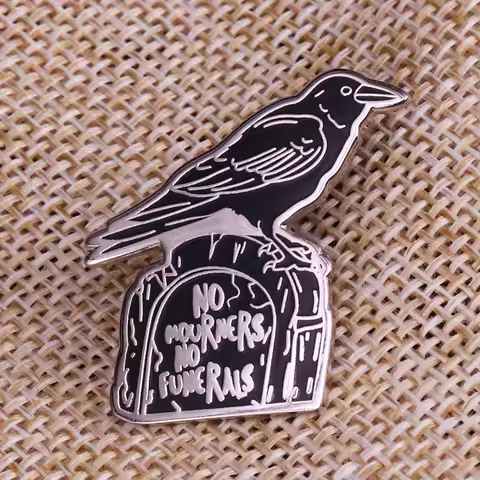 Six of Crows No Mourners No Funerals Enamel Pin Badge Book Fandom Gift kaz inej quote