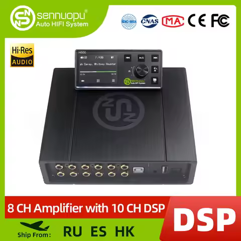 Sennuopu DS-M10 Car Audio 8 CH Amplifier with 10 CH DSP Processor Bluetooth Amp Equalizer Amplificad
