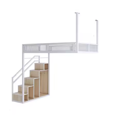 Nordic loft bed, duplex second floor bed, single apartment, space saving loft hammock, wall hanging 